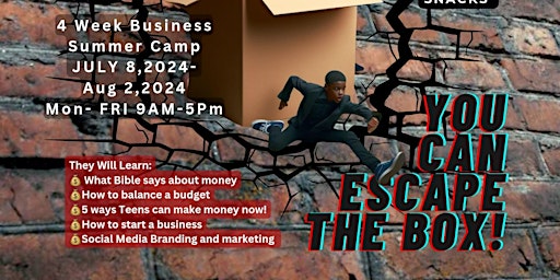 You Can Escape The Box: SUMMER FINANCIAL LITERACY CAMP  primärbild