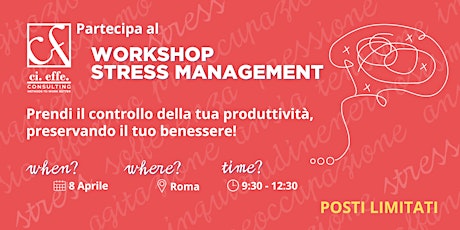 Workshop Gratuito STRESS  MANAGEMENT