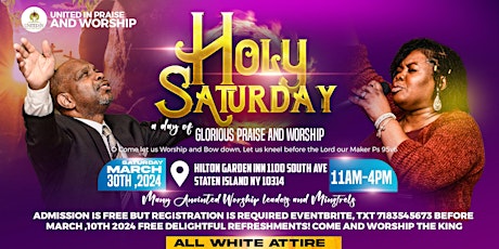 HOLY SATURDAY DAY OF PRAISE AND WORSHIP
