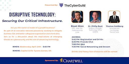 Imagem principal do evento Disruptive Technology - Securing our Critical Infrastructure