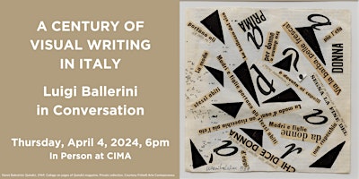 A century of Visual Writing in Italy: Luigi Ballerini in Conversation primary image