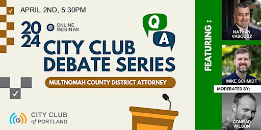 Primaire afbeelding van Multnomah County District Attorney Debate