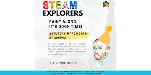 Primaire afbeelding van STEAM Explorers: It's Gogh Time! at Haskett Branch