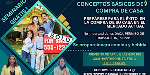 Imagen principal de Seminario Gratuito sobre Conceptos basico de la Compra de su Hogar