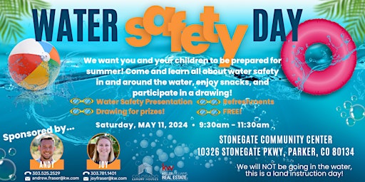 Imagem principal de Water Safety Day @ Stonegate, CO South Pool