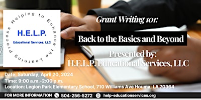 Primaire afbeelding van Grant Writing 101: Back to the Basics and Beyond