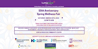 Primaire afbeelding van Lumacare 50th Anniversary Spring Wellness Fair