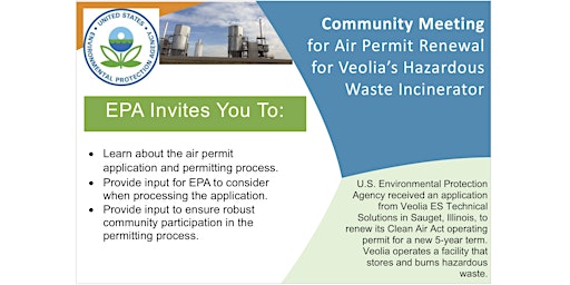 Imagem principal do evento Veolia Sauget Air Permitting Process Community Meeting