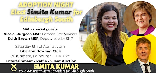 Imagem principal de Simita Kumar for Edinburgh South  (SNP Adoption Night)