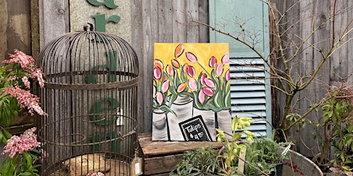 Immagine principale di Paint and Sip: Spring Tulips and Wine Tasting 