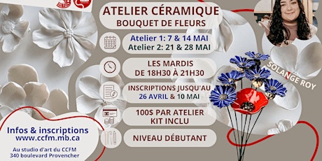 Atelier d'art : bouquet de fleurs en céramique