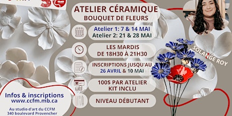 Imagen principal de Atelier d'art : bouquet de fleurs en céramique