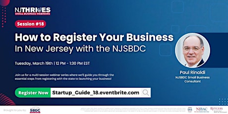 Imagen principal de How to Register Your Business with NJ with the NJSBDC | Session #18