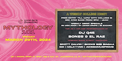 Mythology 101: College Night at Myth Nightclub | 3.29.24 primary image