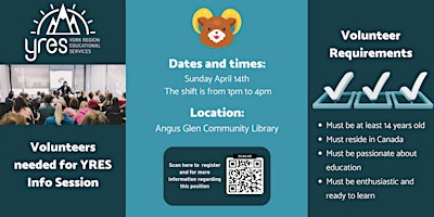 YRES Info Session at the Angus Glen Community Library primary image