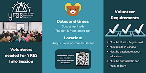 Primaire afbeelding van YRES Info Session at the Angus Glen Community Library