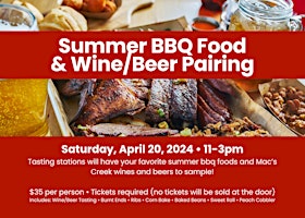 Primaire afbeelding van Summer BBQ Food & Wine/Beer Pairing