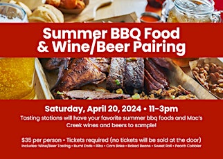 Summer BBQ Food & Wine/Beer Pairing