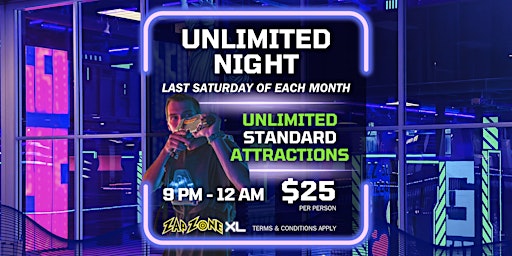 Imagem principal do evento Unlimited Night | Zap Zone XL