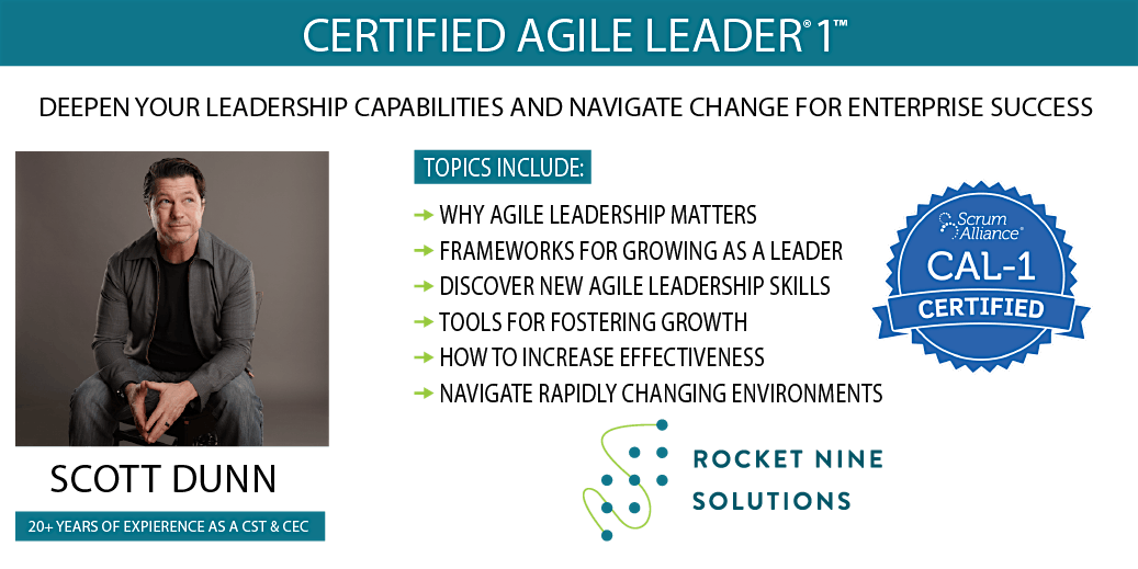 Scott Dunn|Online|Certified Agile Leader\u00ae|CAL-1\u2122 |June 24th - 25th