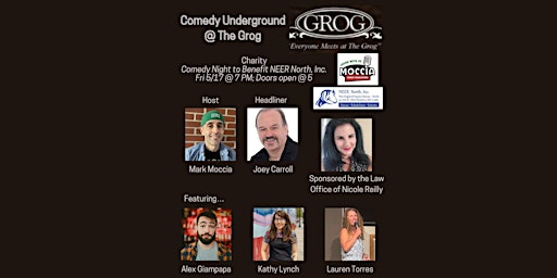 Imagen principal de 21+ Charity Comedy Underground @ The Grog to benefit NEER North!