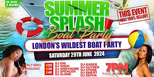 Primaire afbeelding van GET ME LIT SUMMER SPLASH BOAT PARTY