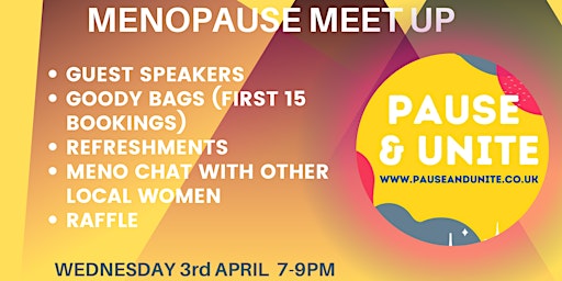 Hauptbild für Monthly Menopause Meet Ups - April - Nottingham, Nottinghamshire UK