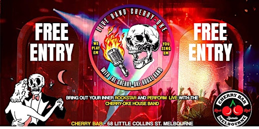 Immagine principale di Cherry-oke with live band at Cherry Bar, Friday April 19th RSVP for free! 