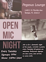 Immagine principale di Open Mic Tuesdays @ Pegasus Lounge 