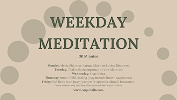 Weekday Meditation, Lancaster, TX | Reflect, Prepare, Rejuvenate | Online primary image