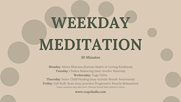 Weekday Meditation, Lubbock, TX | Reflect, Prepare, Rejuvenate | Online primary image