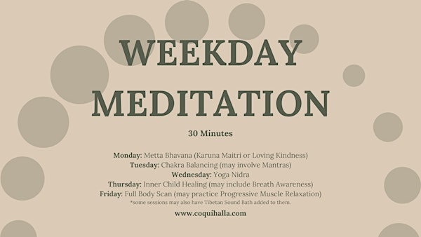 Weekday Meditation, Waco, TX | Reflect, Prepare, Rejuvenate | Online
