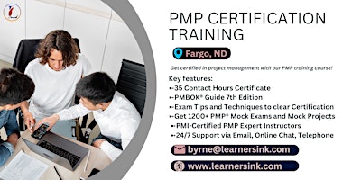 PMP Classroom Training Course In Fargo, ND primary image