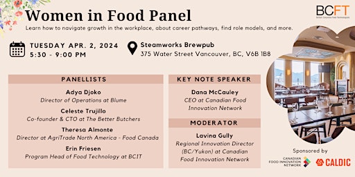 Imagen principal de 2024 BCFT - Women in Food - Panel Session