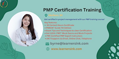 Primaire afbeelding van PMP Classroom Training Course In Madison, WI