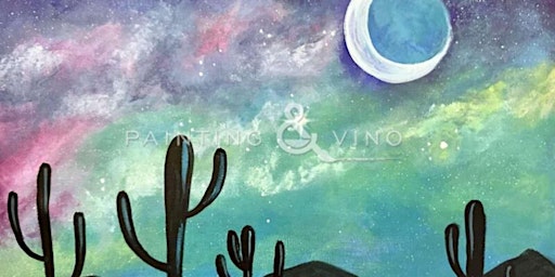 Cosmic Cactus Night Sky - Paint and Sip by Classpop!™ primary image