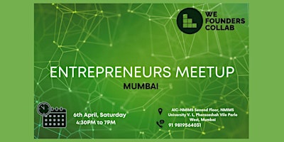 Entrepreneurs Meetup by We Founders Collab primary image