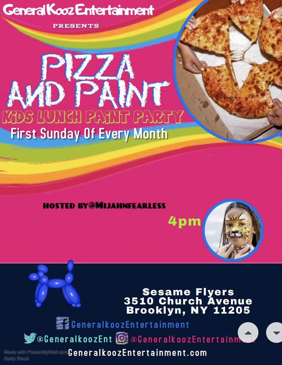 Pizza and Paint Kids Lunch Party