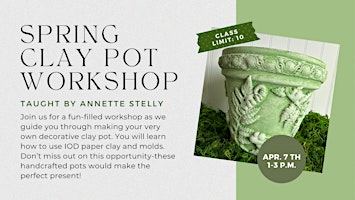 Hauptbild für Spring Clay Pot Workshop(Lafayette)