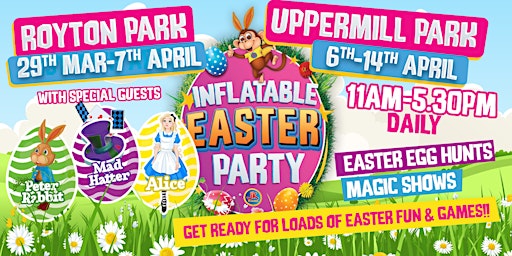 Immagine principale di JK's Inflatable EASTER Party - Royton Park - 29th Mar -7th April 2024 