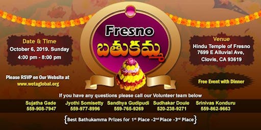 Bathukamma Festival Tickets Sun Oct 6 2019 At 4 00 Pm