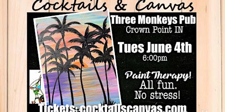 "Tropic Palms" Cocktails and Canvas Painting Art Event