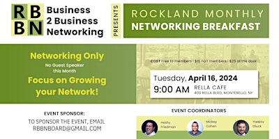 Imagem principal do evento RBBN April 2024 Breakfast Networking Event