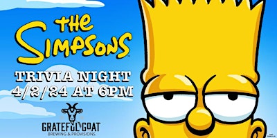 Imagem principal do evento 'The Simpsons' Trivia at the Grateful Goat!