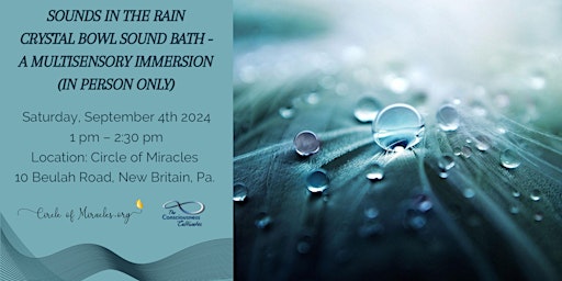Imagem principal do evento Sounds In The Rain Crystal Bowl Sound Bath - A Multisensory Immersion