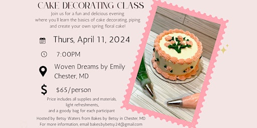Diser Cake Decorating Class Events