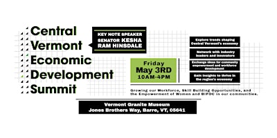 Primaire afbeelding van Central Vermont Economic Development Summit