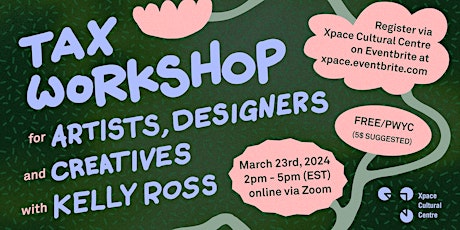 Imagen principal de Tax Workshop for Artists, Designers and Creatives with Kelly Ross