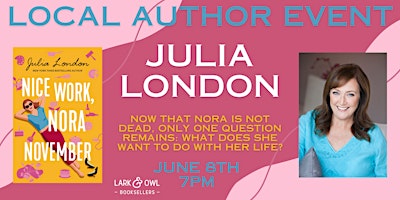 Imagem principal do evento Julia London Author Event - NICE WORK, NORA NOVEMBER