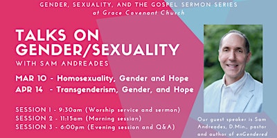 Gender, Sexuality, and the Gospel: Topical talks with Sam Andreades primary image